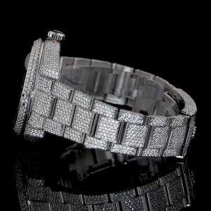 Vente chaude Montre de marque pour hommes Lab Grown VVS Clarity Diamond Style Hip Hop VVS Clarity Diamond Acier inoxydable Verre Exclusif - Product Image 2