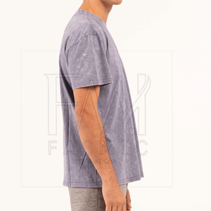 Drop Shoulder Hombres Camisetas lavadas con ácido 100% Algodón O-cuello Camisetas de alta calidad con tela personalizable - Product Image 2