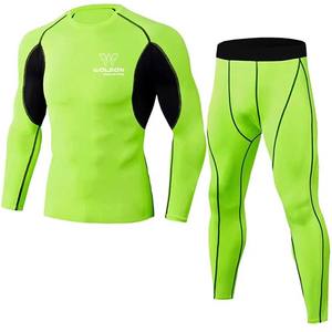 Conjunto completo de compresión de dos piezas, uniforme de compresión de diseño personalizado para hombre, conjuntos de compresión de Fitness, uniforme para correr, traje de entrenamiento de gimnasio - Product Image 1