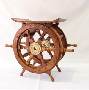 Rueda de barco de madera de calidad superior, decoración de rueda de barco, decoración marítima, la mejor rueda de barco Náutica de alta calidad, decoración hecha a mano - Product Image 2
