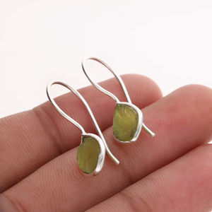 Raw <b>Peridot</b> Gemstone Earring 925 Sterling Silver Handmade Dangle & Drop Earring Women's Earring Gift for Mom Wholesale Price - Product Image 2
