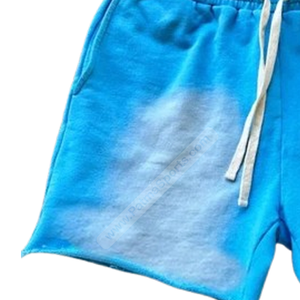 Haga su propio logotipo Pantalones cortos de sudor desgastados personalizados Baja tasa Hombres desgastados Pantalones cortos de sudor Bordado Serigrafía - Product Image 6