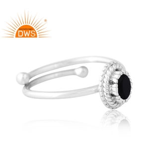 Nouvelle tendance, bague en argent 925 avec pierre précieuse en onyx noir naturel, bijoux personnalisés pour femmes, cadeau pour elle, fabricant de bijoux indien - Product Image 4