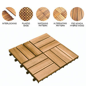 Enclavamiento de cubierta de madera ACACIA ecológico moderno Azulejos de jardín entrelazados para exteriores Azulejos de cubierta de madera ACACIA - Product Image 2