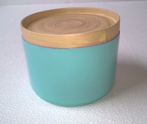 Pot en bambou bon marché récipient de stockage d'épices en bambou avec couvercle pot de stockage de fleurs cuites organisateur rond - Product Image 4