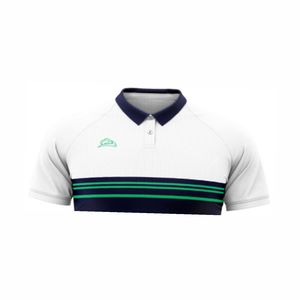 เสื้อโปโลระบายอากาศได้ดีสำหรับผู้ชายเสื้อโพลีเอสเตอร์100% กางเกงขาสั้นพิมพ์ลายแบบกำหนดเองผ้าถักเป็นจำนวนมาก - Product Image 4