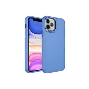 Coque de protection antichoc en silicone gris lavande de luxe pour iPhone 12 Pro avec cadre métallique et boutons, compatible A53 11Pro - Product Image 1