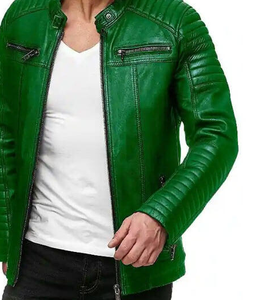 Logo personnalisé de haute qualité 100% veste de mode en cuir pas cher prix moto veste en cuir d'extérieur - Product Image 6