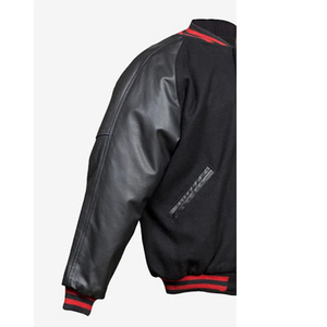 Wholesale Men's Genuine Leather Vintage Pattern Customizable Versity <b>Jacket</b>-High Quality OEM Service - Product Image 3