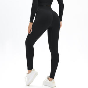 Ensemble de leggings de sport pour femmes, sans couture, taille haute, pour le yoga, séchage rapide, antibactérien, respirant, polyester, nylon, vêtements de sport actifs - Product Image 3