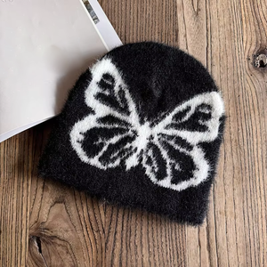 Bonnet en jacquard doux et épais personnalisé pour hommes et femmes, nouveau style, tricot chaud, bord retroussé, 100% coton, respirant, imperméable pour l'hiver - Product Image 6