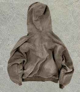 OEM/ODM Sweat à capuche épais 430 g/m² Sunfade Wash à double fermeture éclair Sweat à capuche zippé à capuche surdimensionné - Product Image 2