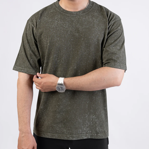 เสื้อยืดไหล่ตกไซส์ใหญ่พิเศษลายกรดสำหรับผู้ชายผ้าฝ้าย100% ออกแบบโลโก้ได้ตามต้องการ & เพื่อความสบายสี - Product Image 5