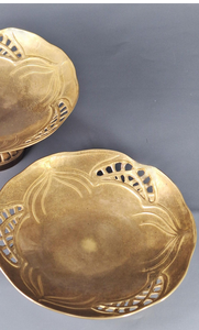 Assiette de fruits en laiton vintage en métal personnalisé bol sur pied élégant style rétro maison cuisine vaisselle sans danger pour les mariages - Product Image 6