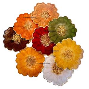 Ensemble de sous-verres en résine écologique 4 pièces de tapis de décoration de table élégants et durables pour la maison, les restaurants, le bureau ou le café de style classique - Product Image 2