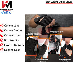 Guantes de entrenamiento transpirables para hombres y mujeres, guantes acolchados para levantamiento de pesas, muñequeras, soporte de protección completa para la palma, agarre, entrenamiento de gimnasio - Product Image 5