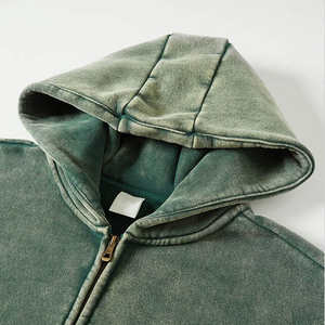 Sudadera con capucha para hombre Diseño personalizado Lavado ácido 100% Algodón Bordado Térmico Tallas grandes Sólido Peso pesado para invierno en venta - Product Image 2