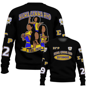 Sigma Gamma Rho Stylish <b>Crewneck</b> Sweatshirt 1922 Blue Gold Sorority Greek Apparel Premium Fleece Women Winter Pullover - Product Image 6