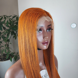 Peluca de cabello humano crudo vietnamita naranja 100%, hueso recto de alta calidad con proveedor mayorista de encaje transparente - Product Image 3