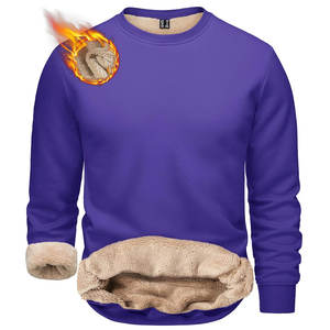 Sudadera de cuello redondo de algodón orgánico GSM 360, forro de Sherpa, moda de invierno bordada, impresión por sublimación personalizada, 100% algodón - Product Image 5