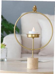 Candelabros Redondos de Metal Dorado Mate, Lujosos y Únicos, Hechos a Mano, para Decoración del Hogar, Bodas y Navidad - Product Image 5