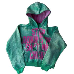 เสื้อฮู้ดซิปแบบสวมหัว ผ้าฟลีซ ทรงโอเวอร์ไซส์ ไซส์พลัส สำหรับทุกเพศ  ลายพิมพ์ดิจิทัล  ผ้าหนานุ่ม ระบายอากาศได้ดี เหมาะสำหรับฤดูหนาว  แบบฟอกสีและทำลายผิวแบบพิเศษ - Product Image 1