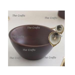 Fantastic Design Wooden Food Serving Bowl <b>Prime</b> Quality Round Shape Fruits Snacks Serving Bowl <b>For</b> <b>Sale</b> - Product Image 1