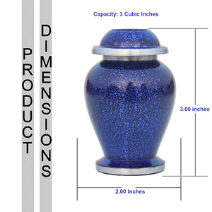 Small Cremation Urn with Engraved Golden Bands - 100% Handcrafted Urn -Solid Metal <b>Large</b> Urn for Human Ashes by AYAANS - Product Image 6