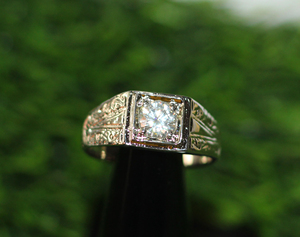 925 Sterling Silver Moissanite Men's Ring Sparkling Brilliant <b>Cut</b> <b>Stone</b> <b>for</b> Engagement Party Anniversary Religious Birthday Gift - Product Image 1