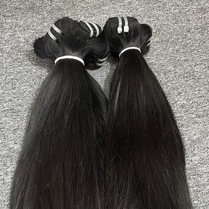 Extensions de cheveux crus vietnamiens vierges de haute qualité 100% Frontal de trame droite naturelle et vente en gros de paquets - Product Image 2