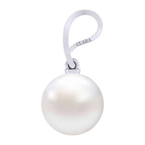 Collar con Colgante de Perla Clásico de Plata de Ley 92.5 Clara, Diseño Geométrico de Bola, Chapado en Rodio, con Circonita, Regalo para Mujeres y Niñas - Product Image 4