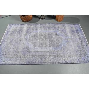 Alfombra de lana hecha a mano clásica azul gris de 3,8x6,7 pies, alfombras turcas, patrón de retazos para sala de estar, dormitorio, felpa de látex, nuevo lanzamiento - Product Image 3