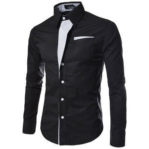 Chemise à manches longues tendance pour homme, coupe ajustée, décontractée, boutonnée, col à carreaux, avec fonction de séchage rapide pour l'automne - Product Image 1