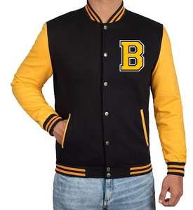 Chaqueta de cuero OEM personalizada para hombre, Cazadora Bomber de equipo universitario, bordada, hecha a medida - Product Image 1