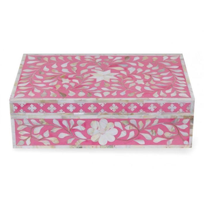 New Design Handmade in India <b>Wood</b> HoJ54 HUGE Mother of Pearl Mosaic Trinket Treasure <b>Chest</b> Me Decoration Engraving - Product Image 5