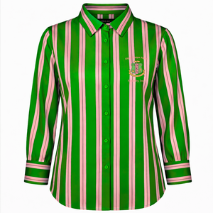 Camisa de Botones de la Hermandad Alpha Kapa Alpha, Camisa Formal de Uso Diario, Camisa Tejida para Mujer, Camisa con Cuello, Camisa de Vestir con Botones Delanteros - Product Image 1