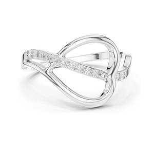 Bague Infinity en Diamant de Laboratoire Taille Princesse 0,104 CT pour Femme, Clarté VVS-VS EF, Or 18KT, 14KT, 10KT et Argent 925 Rose - Product Image 2