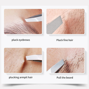 Pince à épiler pour sourcils en métal personnalisée de type à pointe inclinée, vente en gros 2026, en acier métallique, pour l'épilation du visage - Product Image 3