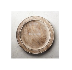 Chargeur en bois sous assiette plaque de chargeur d'exposition de forme ronde faite à la main pour l'utilisation de la vaisselle à la maison et au restaurant - Product Image 5
