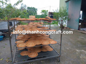 Napperons ronds en rotin de haute qualité pour mariage et restaurant utiliser des tapis tissés verts écologiques dans un style bohème de luxe - Product Image 6