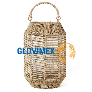 Lámpara de linterna de algas marinas de yute hecha a mano de la mejor colección, Diseño Artesanal portátil de Color personalizado para decoración de apartamentos - Product Image 1