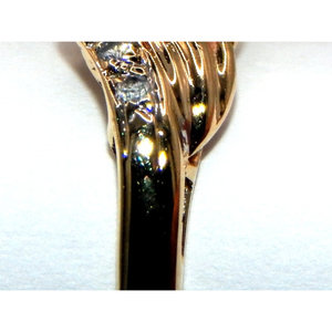 แหวนพลอยอัญมณี14K ประดับเพชรและทับทิมตัดเป็นชุดหินโอปอลสีเหลืองและสีขาวทองได้รับการรับรองจาก IGI - Product Image 6