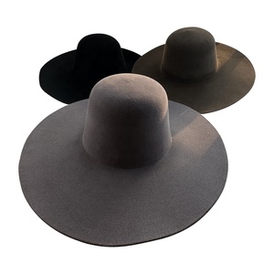 Cuerpo de Sombrero de Castor Vintage Multicolor Personalizado de Copa Abierta y Ala Ancha Rígida, Capelinas de Fieltro Mezclado Hechas a Mano de Nueva Moda - Product Image 2