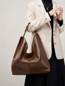 Sac fourre-tout minimaliste en cuir de vachette de haute qualité pour femmes solide doux grande capacité Durable couleur personnalisée OEM Logo en gros - Product Image 5