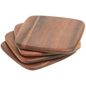 Acacia Wooden Coasters, One Size, Natural Wooden Tea Cup Coaster Coffee Drinks <b>Placemat</b> - Product Image 1