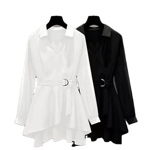 Women Trendy Premium Shirts Summer 100% Cotton Turn-<b>Down</b> Collar Shirts Full Sleeves Lightweight Women's Shirts - Product Image 1