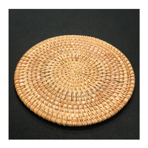 Natural Rattan Charger Plate Floral <b>Placemats</b> Handwoven Rattan Table Decor Boho Coastal Wedding Style Eco-Friendly Dining Set - Product Image 2