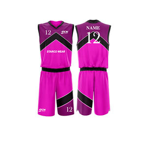 Ensemble d'uniformes de basket-ball professionnels personnalisés, jersey et short en polyester respirant à séchage rapide, vêtements de sport d'équipe pour hommes, femmes et jeunes - Product Image 4