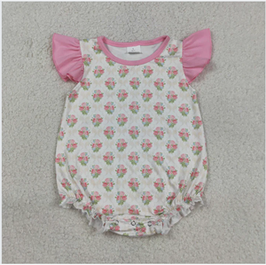 SR3677 Lazo de Flores Rosa, Bonito Mono para Bebés Niñas - Product Image 1