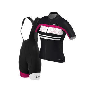Women's Plus Size Reversible Seamless <b>Cycling</b> Bib Shorts-Black Blossom - Product Image 6